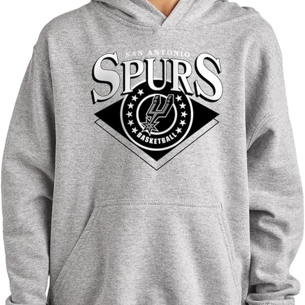 San Antonio Spurs YOUTH XL Gray Hooded Sweatshirt Hoodie NBA Basketball